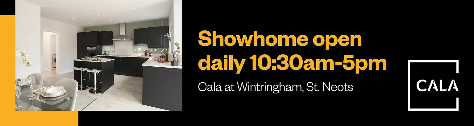 Showhome open daily 10:30am–5pm. CALA at Wintringham St Neots