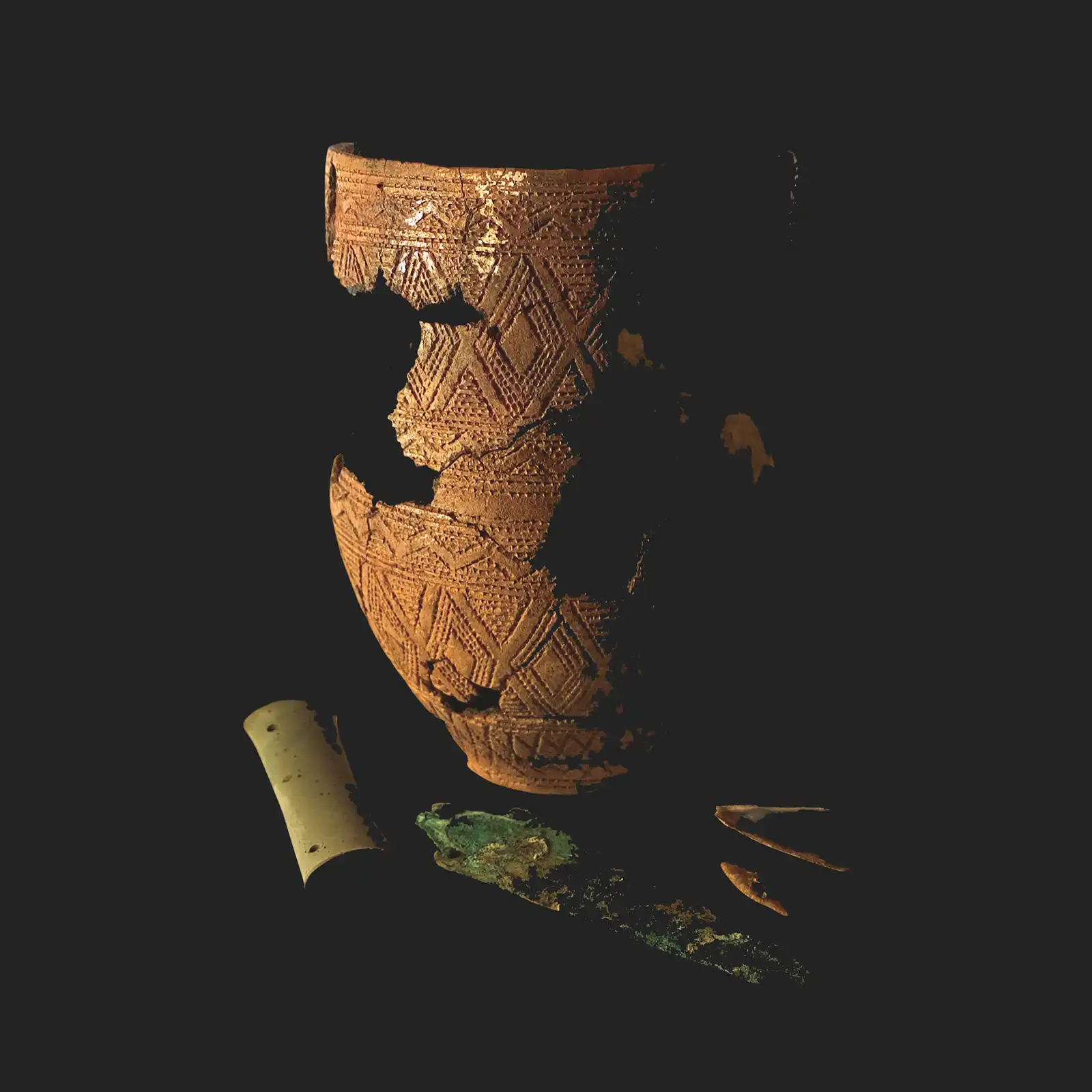 Broken pot from a beaker burial