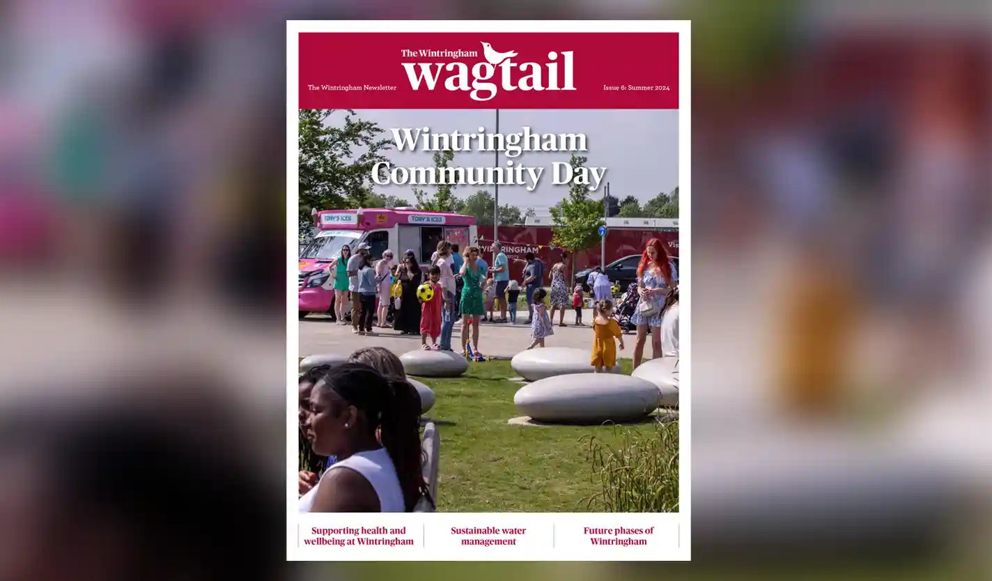 Wintringham Wagtail newsletter cover Summer 2024 showing people outside in the sun, queueing at an ice cream van