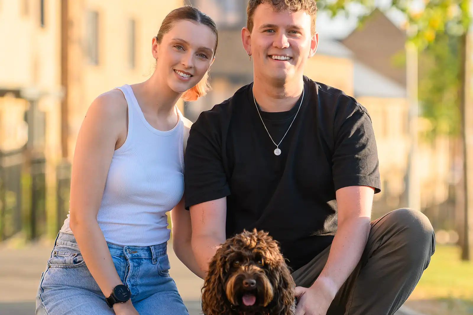 Zoshia and Will with their dog