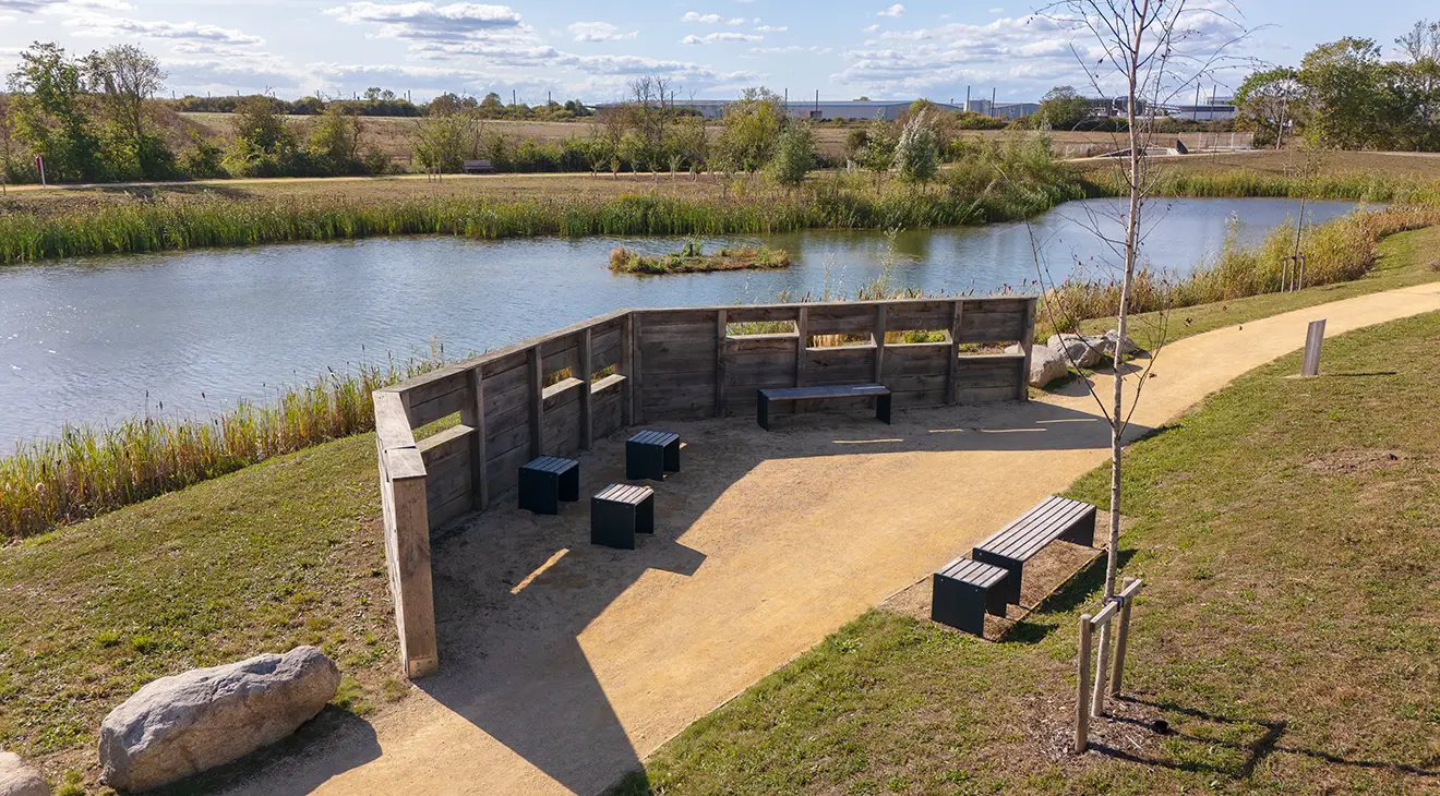 Bird hide at Wintringham Lakes