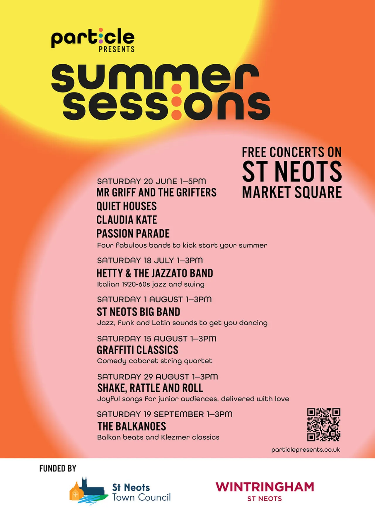 Wintringham’s master developer is sponsoring a programme of free concerts in St Neots’ refurbished Market Square this summer.